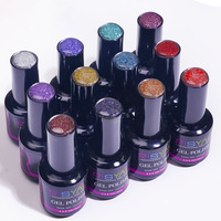 Vernis Gel UV Réfléchissant Disco 12 Couleurs 15ml Non Toxique Écologique Longue Durée Super Flash Diamant Arc-en-ciel Soak-Off pour Nail Art
