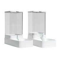 Fontaine à eau et distributeur automatique de nourriture pour chats et chiens, avec bac de stockage de graines, bol de nourriture et d'eau automatique pour animaux de compagnie