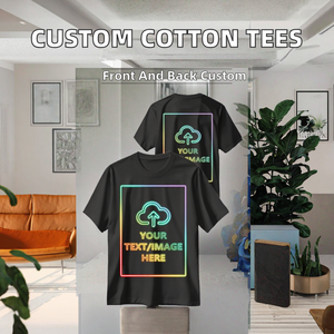 T-shirts personnalisés 100% coton tricoté – Personnalisation photo/logo/texte – Confortables à manches courtes – Unisexe adulte – Créez votre propre design avant et arrière - Product Image 2