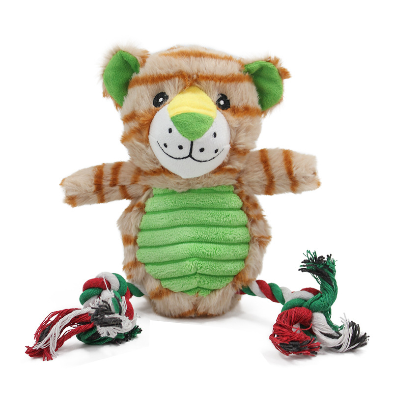 Corde en coton neuve, motif tigre vert.