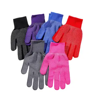 2024 China Factory Wholesale Colorful Non-Slip Gloves Construction Site Stretch Breathable Glovessafety Work Gloves