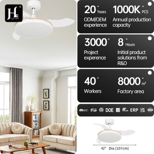 Bestselling product: 42 inch invisible blade <b>ceiling</b> fan <b>light</b> with white and black decorative lampshade for home use - Product Image 4