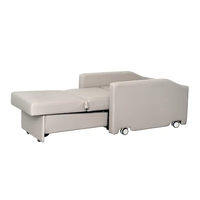 Canapé-lit convertible monoplace blanc, marron, noir avec caractéristiques hospitalières, pliable, extensible, en cuir de qualité médicale