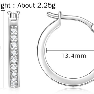 Joyería de Moda al por Mayor, Aros de Cobre Ecológicos Chapados en Oro, Joyería Coreana, Aros de Moissanita VVS GRA de 2.5MM para Uso Diario - Product Image 6