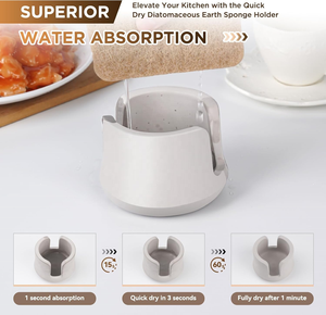 <span class=keywords><strong>2025</strong></span> Sản Phẩm Mới Diatomite Nhanh Chóng Khô Đá Miếng Bọt Biển Chủ Thấm Bồn Rửa Món Ăn Đá Miếng Bọt Biển Chủ Sở Hữu Nhà Bếp Bọt Biển Chủ - Product Image 3