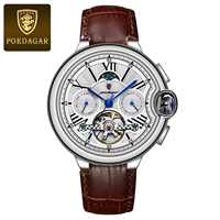 P1413 arloji Stainless Steel pria, jam tangan olahraga tahan air bercahaya dan tahan air