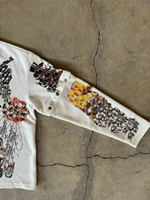 Streetwear personnalisé de printemps impression numérique 250gsm coton t-shirts graphiques bouton détachable gaufré tricot à manches longues t-shirt hommes