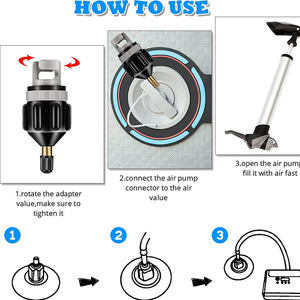 Adaptador de Válvula para Bote Inflable LCO-SPORT, Conector de Bomba de Aire de Plástico Negro para Kayaks, Tablas de Surf, Accesorios para Paddleboard - Product Image 5