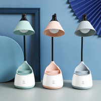 Lampe de bureau LED avec luminosité flexible à 3 niveaux, lampe de table à piles, lampe portable pour dortoir, étude, bureau, chambre à coucher