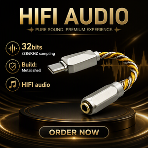 32-битный 384 кГц короткий посеребренный медный DAC-чипсет Type-C на 3,5 мм: Hi-Fi аудиоадаптер для компьютера и колонок - Product Image 4