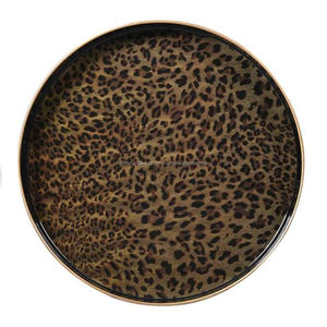 Bandeja de servicio cuadrada de Vietnam, bandeja de madera artesanal, laca con estampado de leopardo, nuevo diseño - Product Image 2