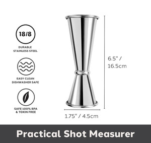 Jigger Japonés para Bartending, Jigger Doble de 2 oz y 1 oz, 30ml/60ml, Jigger Medidor de Shots, Accesorios Ideales para Bartenders - Product Image 3
