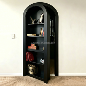 <span class=keywords><strong>Porte</strong></span> de bibliothèque dissimulée en bois naturel avec arche pour bureau et chambre à coucher - Product Image 4