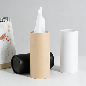 Boîte à mouchoirs cylindrique en papier durable avec logo personnalisé recyclable, <span class=keywords><strong>tubes</strong></span> en papier pour voiture, forme ronde, tube en papier cylindrique pour voiture - Product Image 5