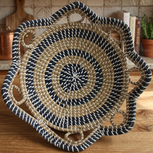 Cesta Decorativa de Pared de Estilo Bohemio Chic, Hecha a Mano con Mimbre, Decoración Abstracta para el Hogar, Ideal para Interiores Modernos y Elegantes - Product Image 2