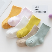 Chaussettes Bébé Automne Hiver Fines de Bonne Qualité à Bord Souple, en Coton Peigné Double Aiguille, Sans Couture, Cousues à la Main, 0-3 Ans, à Revers