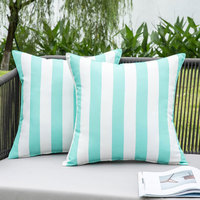 Coussins et coussins d'extérieur AMZ Coussins de patio à imprimé rayé rafraîchissants d'été Housse de coussin imperméable pour canapé et chaise
