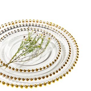 Placas <span class=keywords><strong>de</strong></span> cargador desechables en vidrio plateado marrón claro blanco negro borde <span class=keywords><strong>de</strong></span> oro <span class=keywords><strong>material</strong></span> plástico acrílico para ocasiones <span class=keywords><strong>de</strong></span> boda viajes - Product Image 1