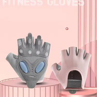 Guantes de Gimnasio de Medio Dedo Antideslizantes para Fitness y Deportes, con Palma Acolchada de Silicona, Protección Anti-Impacto y Transpirables para Levantamiento de Pesas