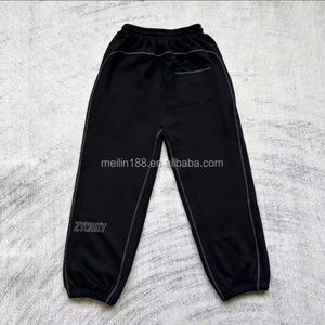 Pantalones Deportivos de Pierna Ancha con Costuras en Contraste, Diseño Personalizado de Fabricante, Pantalones Jogger de Alta Calidad 100% Algodón, Pantalones Deportivos Holgados - Product Image 3