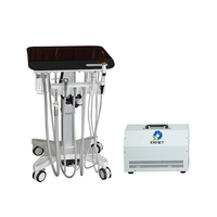 Chariot de livraison d'instruments dentaires mobiles EURVET pour équipement vétérinaire, machine dentaire portable avec compresseur