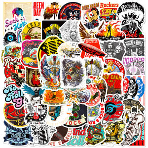 WOWEI Lot de 50 autocollants rétro pour réverbération, autocollants hip-hop rock graffiti, autocollants pour guitare, skateboard et <span class=keywords><strong>moto</strong></span> - Product Image 4