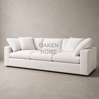 Canapé 3 places OAKEN Cloud pour salon moderne, tissu en lin de luxe, assise profonde, confort, mobilier de salon, canapé rembourré