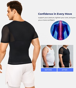 <strong>Mens</strong> Slimming Body Shaper <strong>Vest</strong> Abs Abdomen <strong>Compression</strong> Shirt Cooling Feel Workout <strong>Compression</strong> Shirt - Product Image 3
