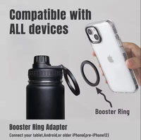 Botella de Viaje de Acero Inoxidable de 32 oz con Soporte Magnético para Teléfono, Botella de Agua Aislada al Vacío con Pajita, Envío Rápido EE. UU./UE