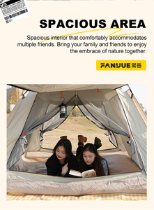 Tente familiale portable 4 personnes à faible MOQ, une chambre, imperméable et respirante, pour activités de plein air et camping, bleu, vert foncé, blanc crème - Product Image 6