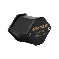 Professional 10X Triplet Diamond Loupe 20.5mm Jewelry Magnifier Optical Inspection Tool with Leather Case