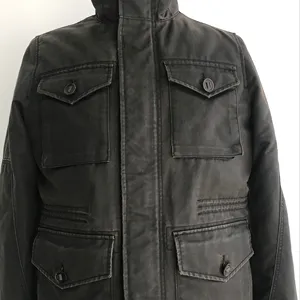 Jaket Waxed klasik untuk pria, jaket kulit minyak tahan air, jaket musim dingin, jaket kanvas kasual berdiri, jaket musim semi bermotif merek OEM