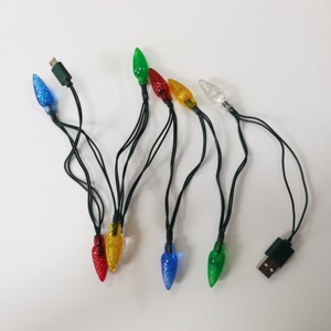 Luci LED Natalizie a Forma di Pigna e Fragola, IP20, Ricarica USB, Cavo Caricatore per Telefono Android Tipo C - Product Image 3