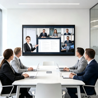 Écran plat interactif intelligent de 65 pouces pour conférence, affichage LED 4K UHD, réglage automatique de la luminosité, tableau blanc tactile à 20 points, formation