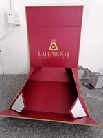 Boîte magnétique personnalisée avec logo, boîte à bijoux en carton, boîte pliante pour collier, emballage en papier noir mat