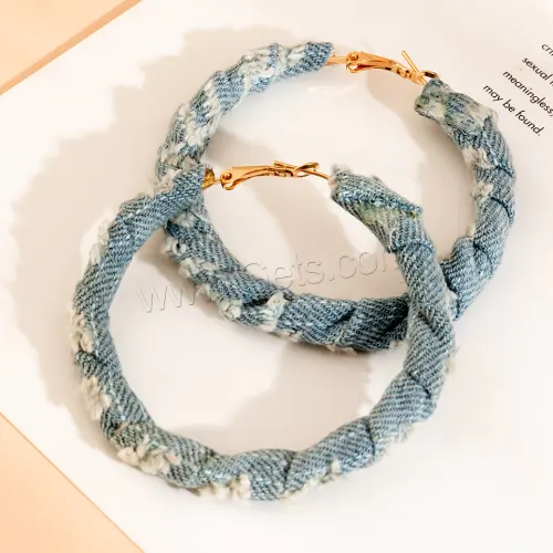 handmade fashion jewelry Denim Zinc Alloy Hoop Earring different size for choice for woman 10cm 6cm 1666232