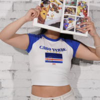 Nouveau T-shirt court à manches courtes en coton Y2K pour femme, avec logo sérigraphié personnalisé, col rond, idéal pour la natation – Collection Été 2025