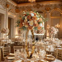 Support à fleurs moderne en fer plaqué or, 80 cm, haute qualité, taille personnalisée, décoration de table de mariage