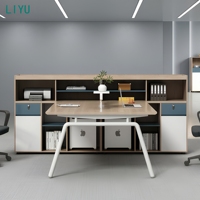 Poste de travail modulaire avec armoire de rangement intégrée et compartiment PC pour mobilier de bureau ouvert