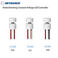 V1-KN, V2-KN, V3-KN 1-3 canaux 5-24VDC bouton gradation contrôleur de LED à tension constante pour Dim, température de couleur double ou LED RVB