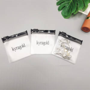 Emballages de bijoux personnalisés en plastique avec logos, pochette à bijoux en PVC transparent/givré, petit sac à fermeture éclair pour grandes boucles d'oreilles - Product Image 3