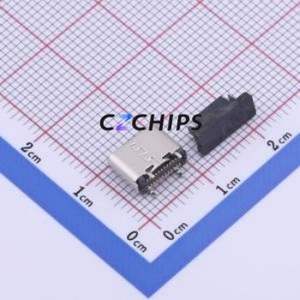 TYPE-C-31-M-06A USB Connector SMD Connector ( Connector Type: Type-C )( Gender: Female )( Mounting Type: Vertical Mount ) - Product Image 2