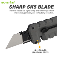 Couteau utilitaire robuste SUNSHINE G10 avec lame rétractable, outil multifonction DIY, couteau de poche avec barre à levier et ouvre-bouteille, équipement EDC