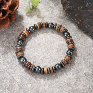 2025 New Men's Trendy Design Handmade <b>Bead</b> Skull Retro Style Wooden <b>Bead</b> <b>Bracelet</b> - Product Image 5