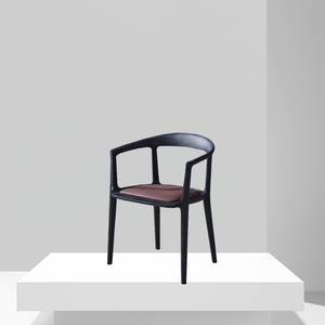 Chaises de salle à manger en chêne noir et frêne blanc simples et exquises avec coussins adaptés à la salle à manger et au bureau - Product Image 4