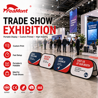 FEAMONT – Bannière pop-up à cadre rapide, 250 g polyester, impression personnalisée, portable pour exposition, salon professionnel, stand d'événement