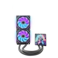 Refroidisseur liquide pour processeur ARGB à triple ventilateur de 240 mm avec roulement fluide, capacité de liquide de 185 g, système de refroidissement par eau PWM silencieux pour PC de jeu
