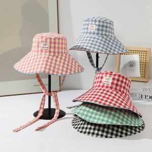 Nouveau Chapeau Bob Femme 2025 à Large Bord à Carreaux pour l'Été – Protection Solaire - Product Image 1