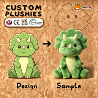 Jouets en peluche personnalisés à succès avec logo sur mesure, animaux en peluche personnalisés, renard, design d'animaux mignons, jouets en peluche dinosaure pour cadeau d'enfant