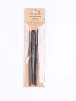 ArtSecret 3 pinceaux à poils ronds et plats avec manche en bois pour aquarelle, série 963